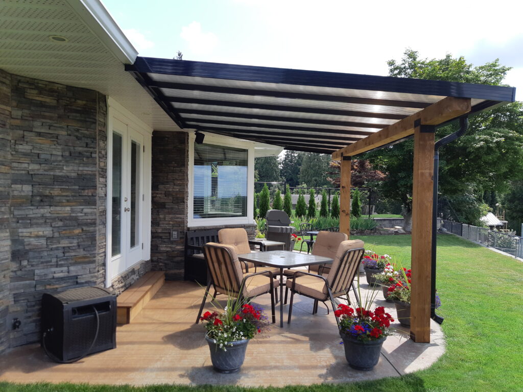 Wood Post with Glass Patio Cover Econowise Sunrooms & Patio Covers