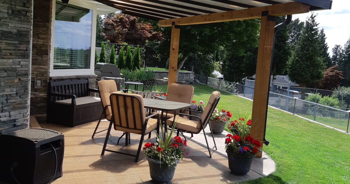 Wood Post with Glass Patio Cover 2