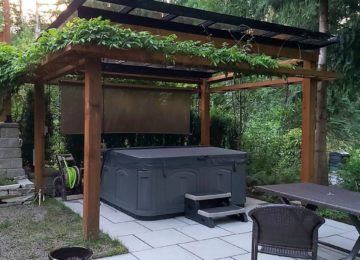 Backyard Pergola for hot tub and privacy