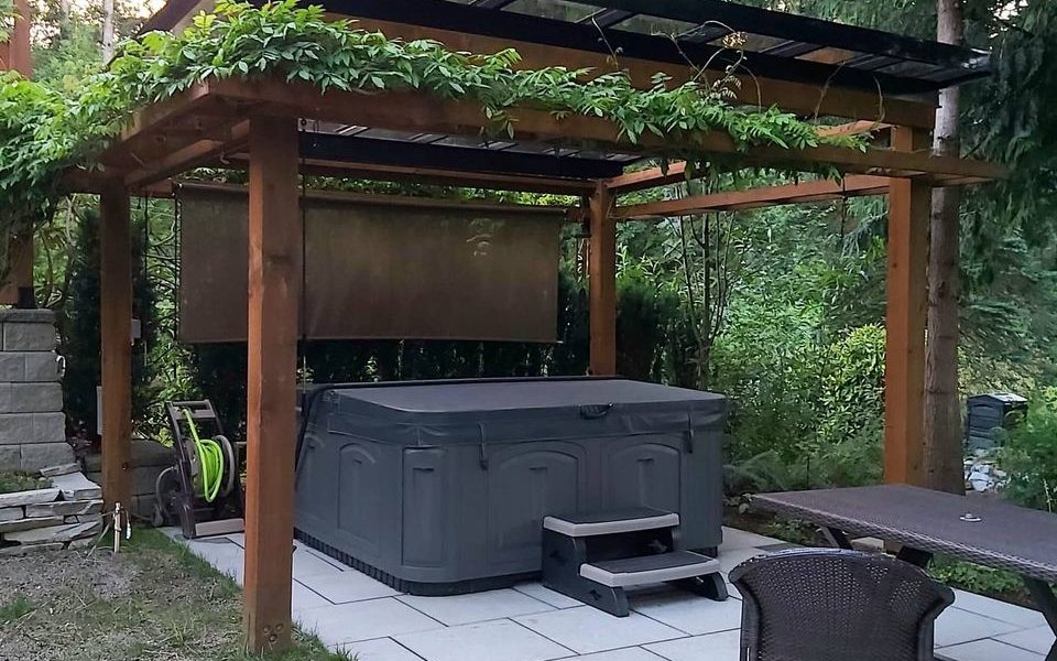 Backyard Pergola for hot tub and privacy