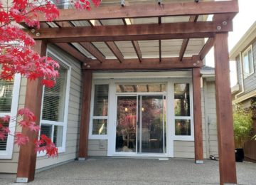 A robust and beautiful wooden pergola