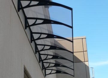 Clear polycarbonate awning