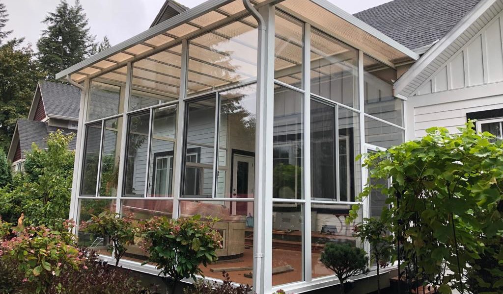 white patio cover and sunroom